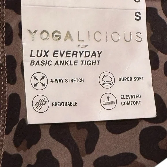 YOGALICIOUS Lux Everyday Active Leopard Animal Print High Rise Legging NWT Small - Picture 9 of 11